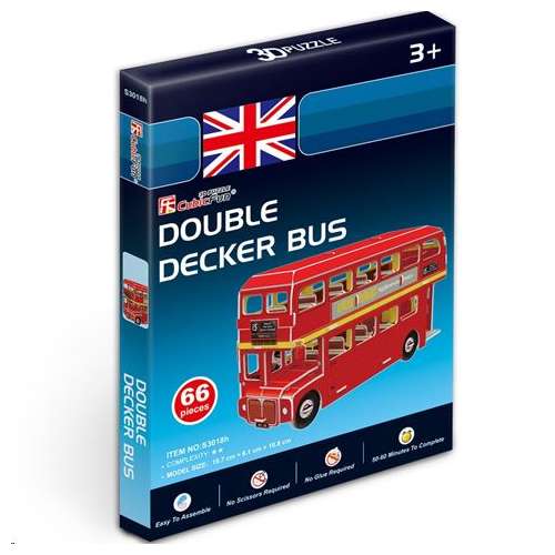 Puzzle 3D Mini Autobuzul etajat din Londra din 66 piese CubicFun  31778132