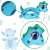 Blue dinosaur inflatable swim ring for kids, 50cm