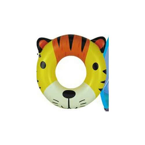 Tiger-shaped inflatable swim ring for kids, 80cm diameter