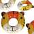 Collage of the tiger-shaped inflatable swim ring for kids