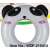 Panda inflatable ring for kids, 80cm, white/black