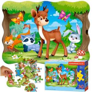 Castorland A Deer and Friends 30-dielne puzzle pre deti, s lesnými zvieratami a rukou skladajúcou puzzle - Castorland Puzzle