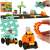 Mini Waffle City Air Show building set with orange truck, blue airplane, and green palm tree