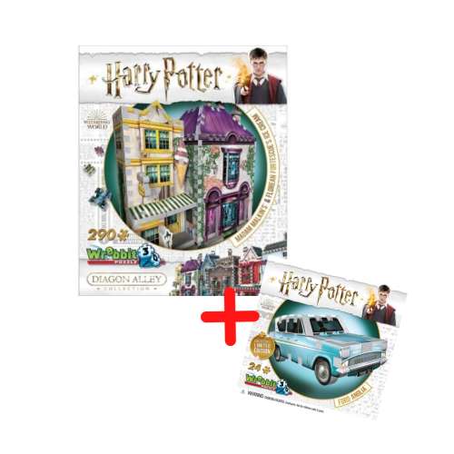 Puzzle 3D Harry Potter - Madam Malkin's & Florean Fortescue's Ice Cream din 290 piese + cadou Wrebbit 31779567