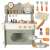 Wooden play kitchen set for kids with sink, stove, oven, clock, utensils, and accessories