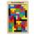 Дървена игра с пъзел Tetris с цветни блокове, 40 части