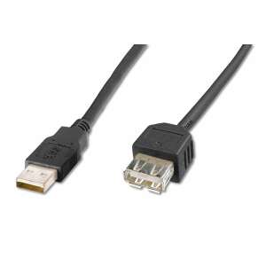 Kabel przedłużający USB 2.0 Assmann, 3m czarny, AK-300200-030-S - Kabel danych