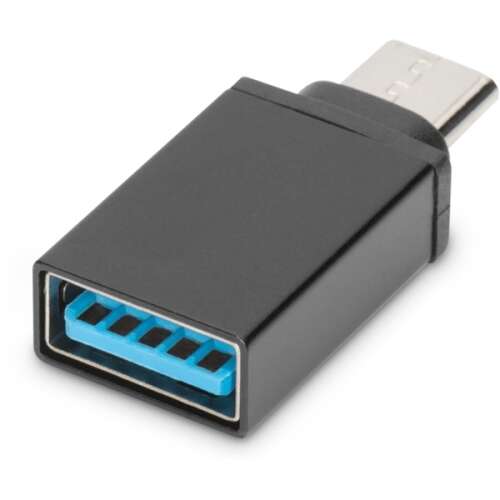 Adapter Assmann USB A do USB C, czarny, widok z przodu