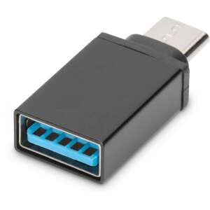 Adaptor Assmann USB A la USB C, negru, vedere din față - Digitus Cabluri USB