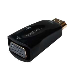 LogiLink HDMI to VGA adapter, black, converts HDMI signal to VGA, supports Full HD 1080p resolution - HDMI Adapter