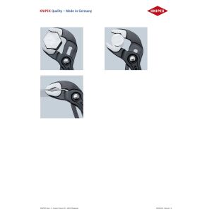 Kolaż szczypiec KNIPEX Cobra chwytających różne przedmioty. - Knipex