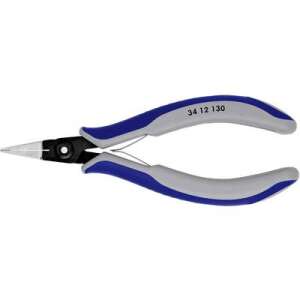 Knipex 34 12 130 Precision Electronics Pliers, 135mm, Flat and Wide, Blue and Grey Handles - Pliers