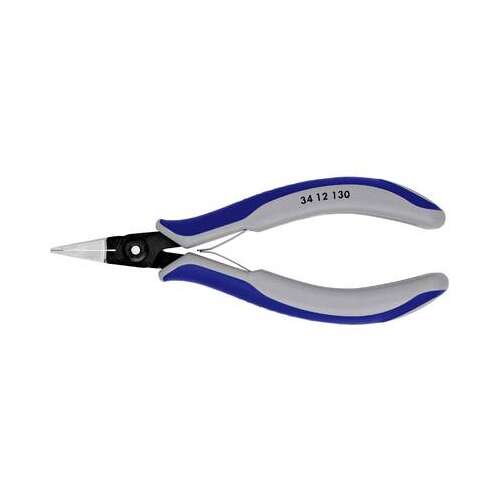Knipex 34 12 130 Precision Electronics Pliers, 135mm, Flat and Wide, Blue and Grey Handles