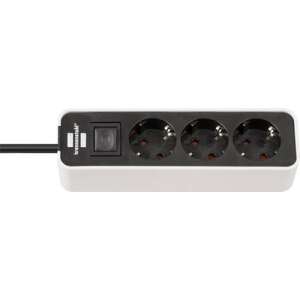 Brennenstuhl 3-outlet power strip with switch, white and black, 1.5m cable - Brennenstuhl Power Strip