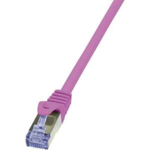 RJ45 мрежов кабел LogiLink, CAT 6A S/FTP, розов, 0,5m - Logilink