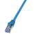 LogiLink 10G S/FTP PIMF PrimeLine patch kábel CAT6A 0,25m kék (CQ3016S)
