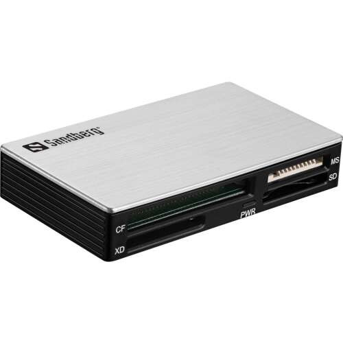 Sandberg USB 3.0 Multi Card Reader, schwarz, silber, SD, CF, XD, MS, MMC, T-Flash, Micro SD, M2