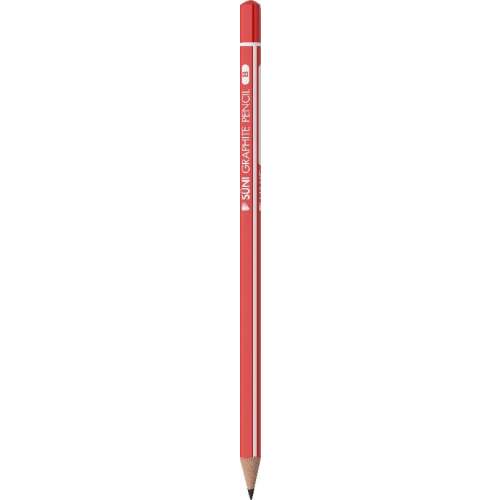 Suni Graphitstift, rot, dreieckig, Härte B