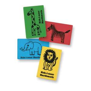 Sada gumičiek Koh-I-Noor Hardtmuth so zvieratami z africkej savany, obsahuje žirafu, zebru, slona a leva - Kancelárske doplnky