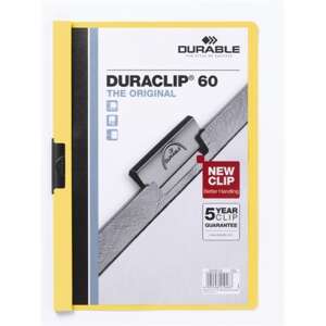 Durable Duraclip 60 A4 Präsentationsmappe, gelb, für 60 Blätter - Mappen & Ordner