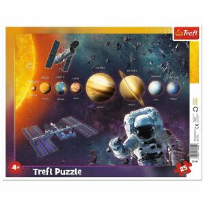 Trefl Puzzle - Planeten 25 Teile. Pädagogisches Weltraumpuzzle für Kinder. - Puzzle
