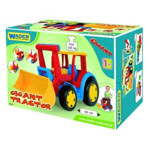 Wader Riesen-Traktor 60cm, rot, gelb, blau Spielzeugtraktor mit beweglichem Schaufel, für Kinder, 100kg Tragfähigkeit - Autos & Fahrzeige