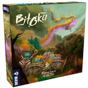 Bitoku Brettspielbox mit einer farbenfrohen Illustration einer Waldszene mit einem fliegenden Wesen - Asmodee Gesellschaftsspiele