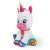 Jucărie de pluș interactivă Clementoni Baby Unicorn, vedere laterală, unicorn alb și roz cu detalii colorate