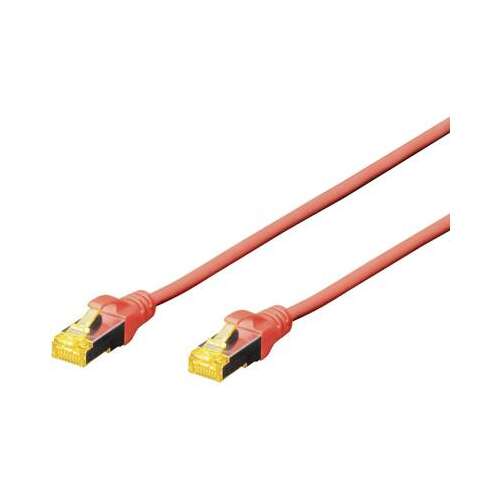 Czerwony kabel patchowy Digitus CAT 6A S/FTP, 0.5m