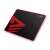 Savio Turbo Dynamic S gaming mouse pad, black with red accents, angled view