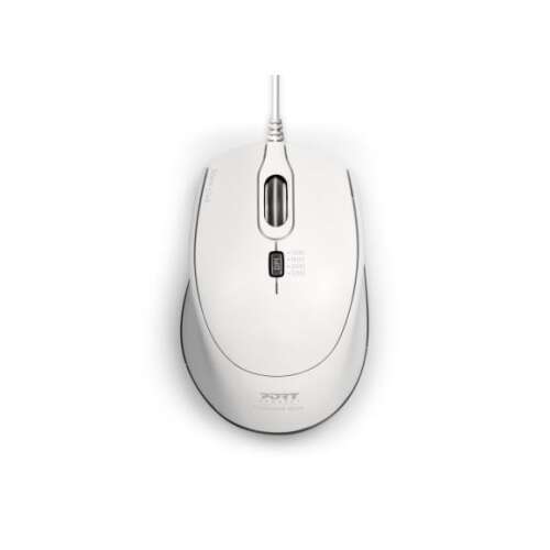 Port Connect Professional Mouse USB Silent Mouse biały