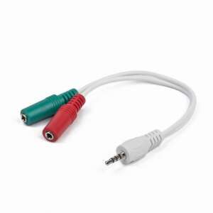 Gembird Jack stereo 3,5 mm (4-pin) -&gt; 2x Jack stereo 3,5 mm M/F adapter 0,15 m biały (CCA-417W) kabel audio - Gembird