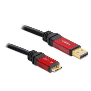 USB kábel 1 x USB 3.0 dugó A- 1 x USB 3.0 mikró dugó B, 2 m, piros, fekete, aranyozott 80021384 