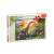 Trefl 100 piece dinosaur puzzle, featuring a colorful scene with various dinosaurs in a jungle setting