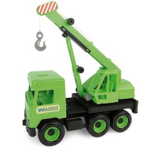 Wader green toy crane truck, 43cm, for kids - Work machine for children