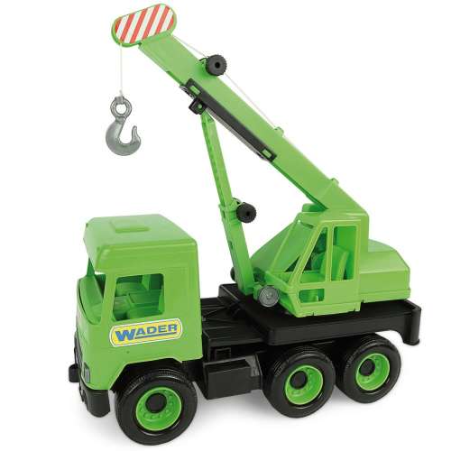 Wader green toy crane truck, 43cm, for kids