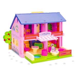 Wader Play House dvokatna kućica za bebe s namještajem #ružičasta
