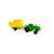 Green tractor with yellow trailer, part of Wader Play Farm toy set