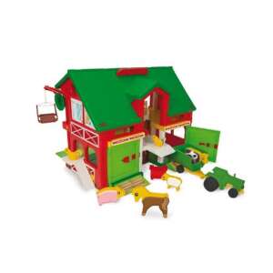 Wader Play Farm two-story barn playset with tractor, animals, and accessories - Figure