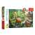 Puzzle Trefl s dinosaurami, 60 dielikov, zobrazujúce brachiosaura, stegosaura, pterodaktyly a sopku