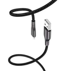 Geflochtenes Borofone BX54 USB-C auf USB-A Kabel, Schwarz - Borofone