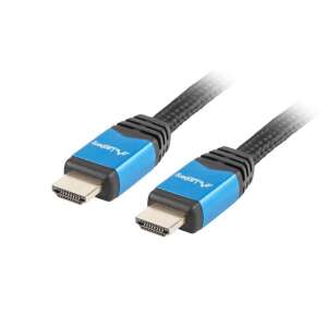 Lanberg HDMI cable, 1.8m, black-blue, high speed, 4K, Ethernet, 30AWG, gold-plated connectors, 18Gbps data transfer rate, 3840x2160@60Hz, 3D, ARC, CEC 2.0 - HDMI Cable