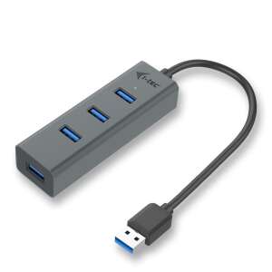 i-tec USB 3.0 Metal 4 port HUB, 4x USB 3.0 порта, сив, метал, пасивен - I-Tec