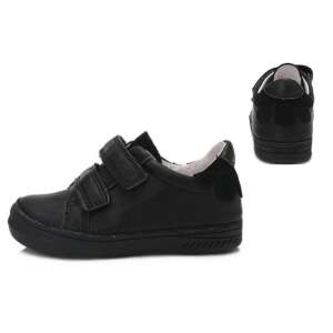 DD Step Virágos Iskolai lány fekete bőr cipő 35 65734772 Utcai - sport gyerekcipő