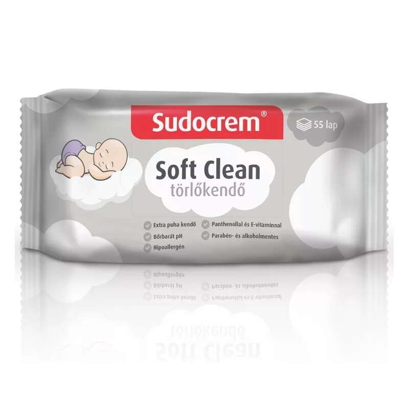 Sudocrem Soft Clean Baba Törlőkendő - 55 db