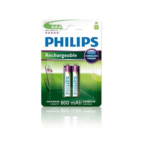 Philips wiederaufladbare Batterie aaa 800 mah 2-Blaster R03B2A80/10