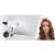 Remington Shine Therapy hair dryer with diffuser attachment, white and blue, used on woman with long hair