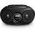 Elölnézet a Philips AZ215B/12 hordozható CD rádió boomboxról