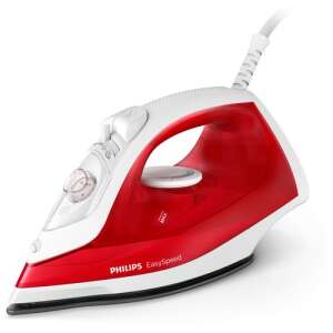 Philips EasySpeed steam iron, red and white, angled view - Steam Cleaner, Sewing Machine, Steam Station, Steam iron, Iron and Cleaning Machine