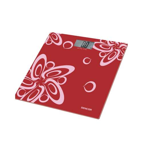 Sencor SBS2507RD rote digitale Badezimmerwaage mit Schmetterlingsdesign